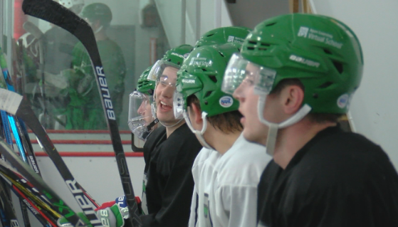 Steel players on bench